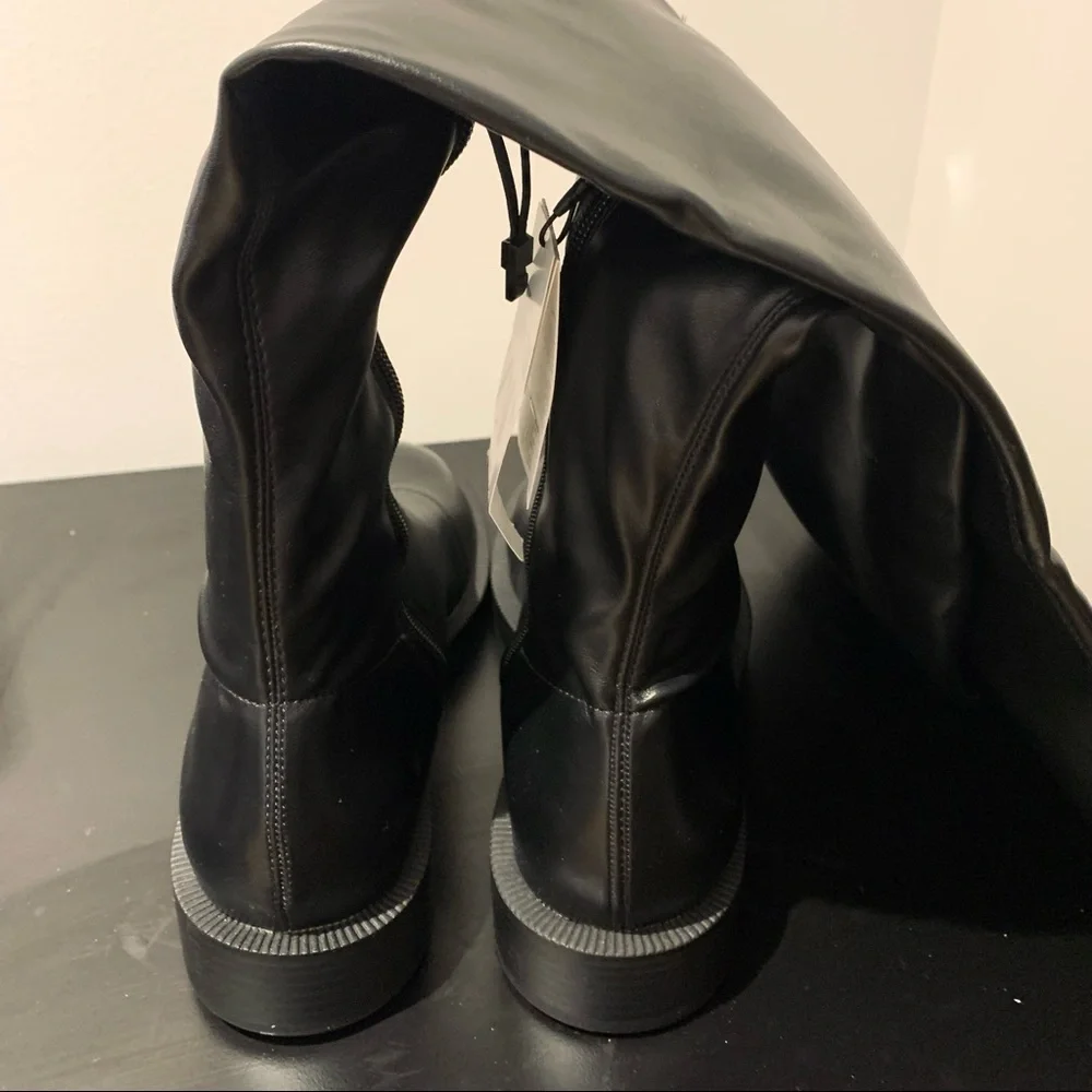 NWT Zara Flat Over the Knee Black Boots - Picture 10 of 11